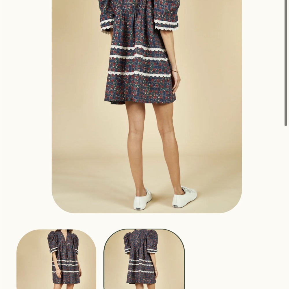 HUNTER BELL Jenkins Dress in Vintage Patchwork - Like New (XS) - Picture 5 of 15